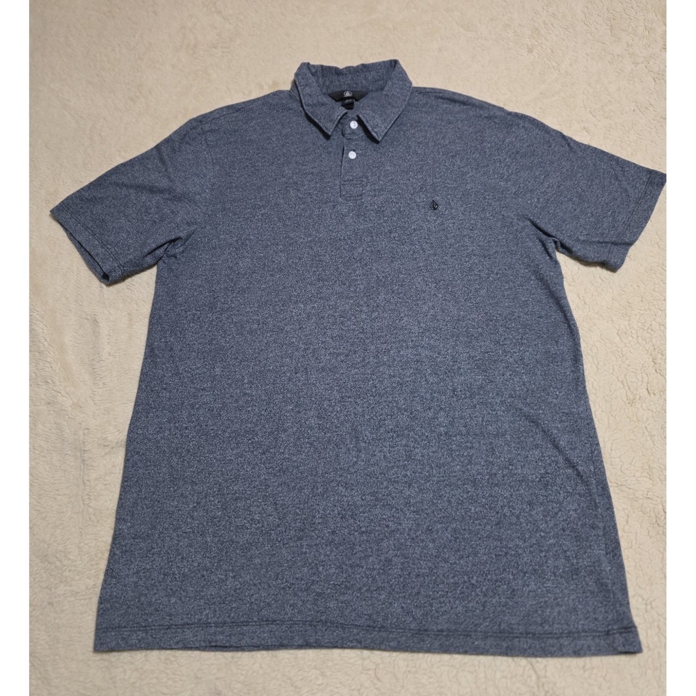 Volcom Polo Shirt Mens XL Extra Large Gray Heathered Short Sleeve Golf Skate Top